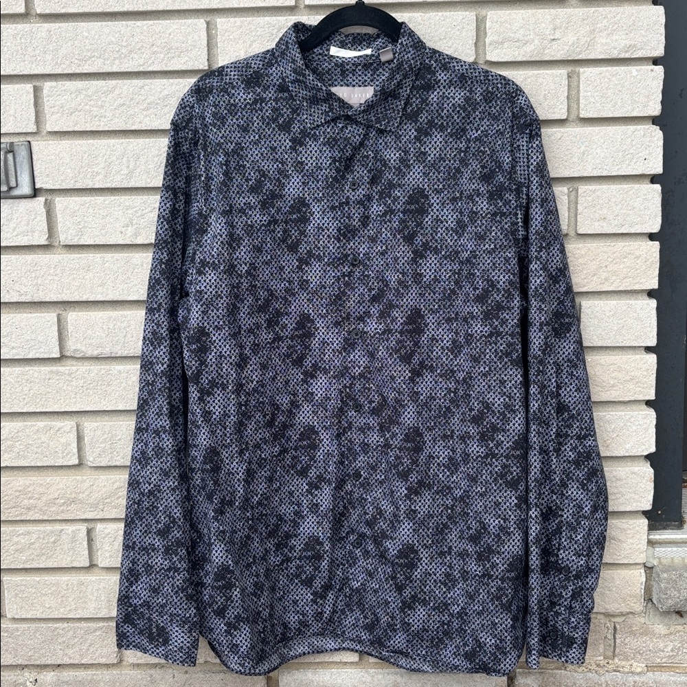 Ted Baker Sportshirt Black and Grey Sz XL - Picture 1 of 7